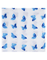 Organic Swaddle - Blue Butterfly-3