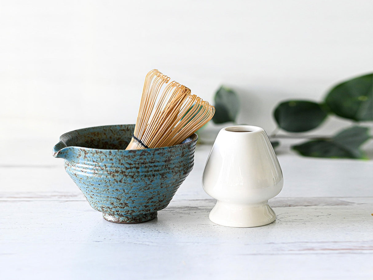 Blue Matcha Bowl with Spout Set | Tea Ceremony