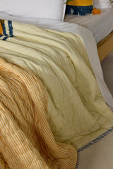 Spiral Sunset Quilt (Reversible) | Artisanal Handmade Bedding Sets - Sumiye Co