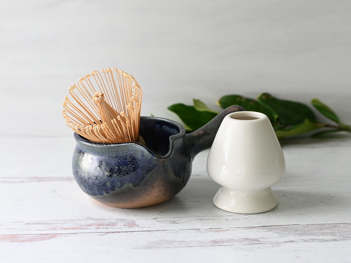 Blue Spouted Matcha Bowl Set | Tea Ceremony - Sumiye Co