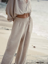 Skye Palazzo Pants - Oatmeal - Sumiye Co