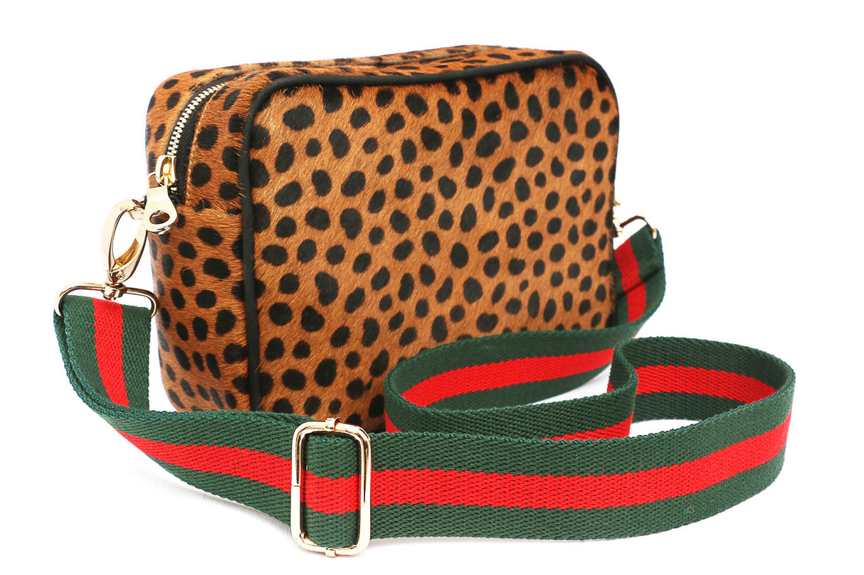 Cheetah Print Leather Camera Bag  | Ethically Sourced Hides