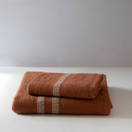 Organic Block Rib Bath Towel - Russet - Sumiye Co