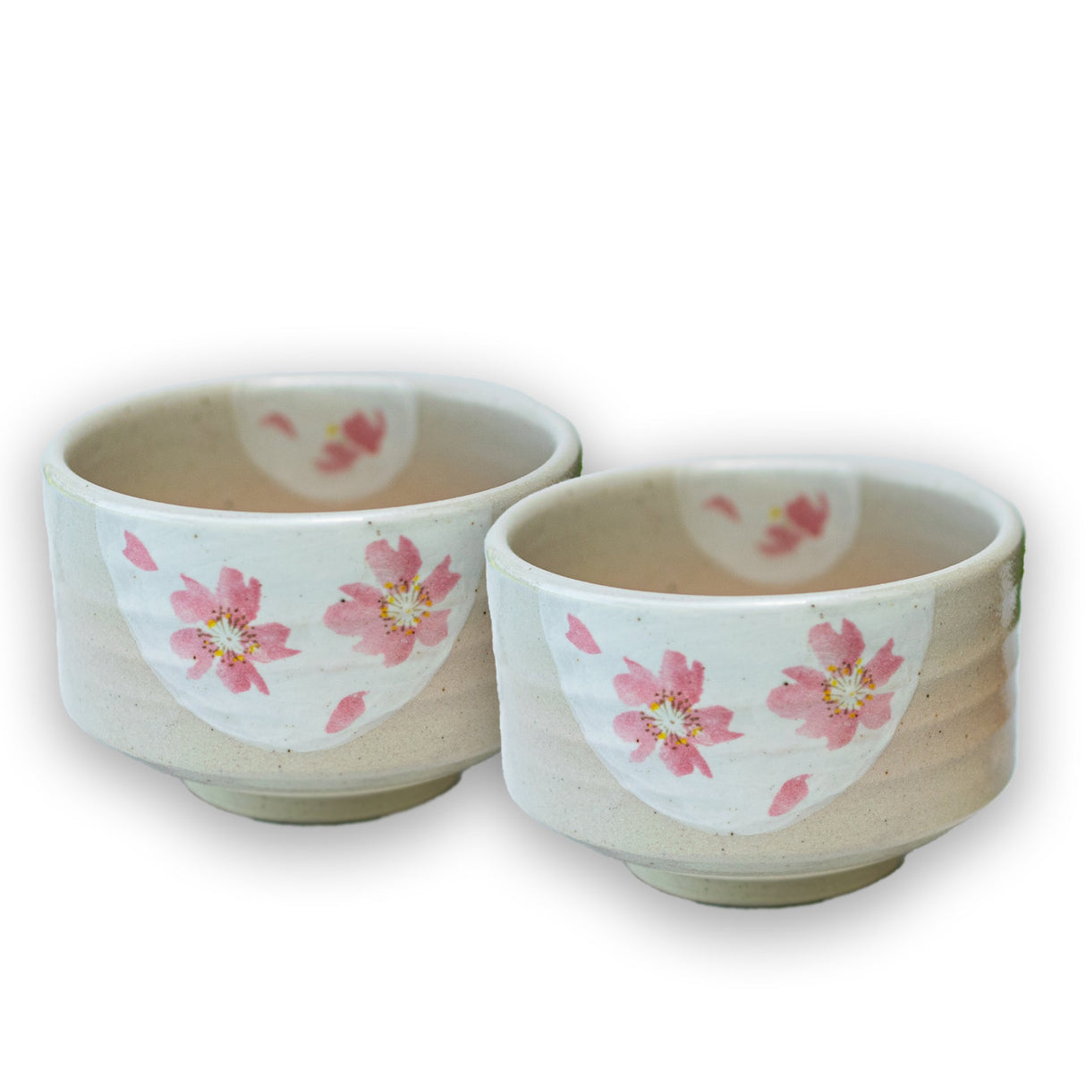 Beige with Pink Flowers Bowl | Tea Ceremony - Sumiye Co