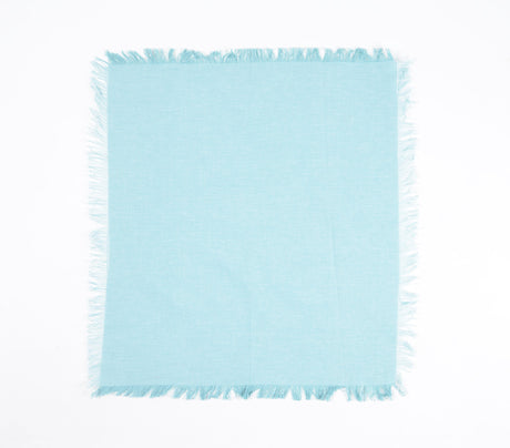 Fringe Borders Blue Napkins (Set of 4), 18 Inch- 2 SETS