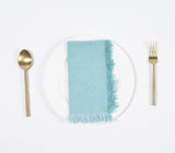 Fringe Borders Blue Napkins (Set of 4), 18 Inch- 2 SETS