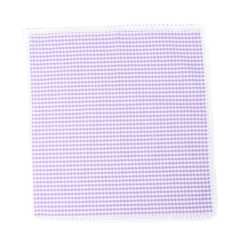 Checkered Purple Table Napkins (Set of 4)