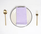 Checkered Purple Table Napkins (Set of 4)