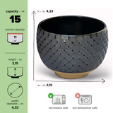 Black Ami Pattern Matcha Bowl | Tea Ceremony