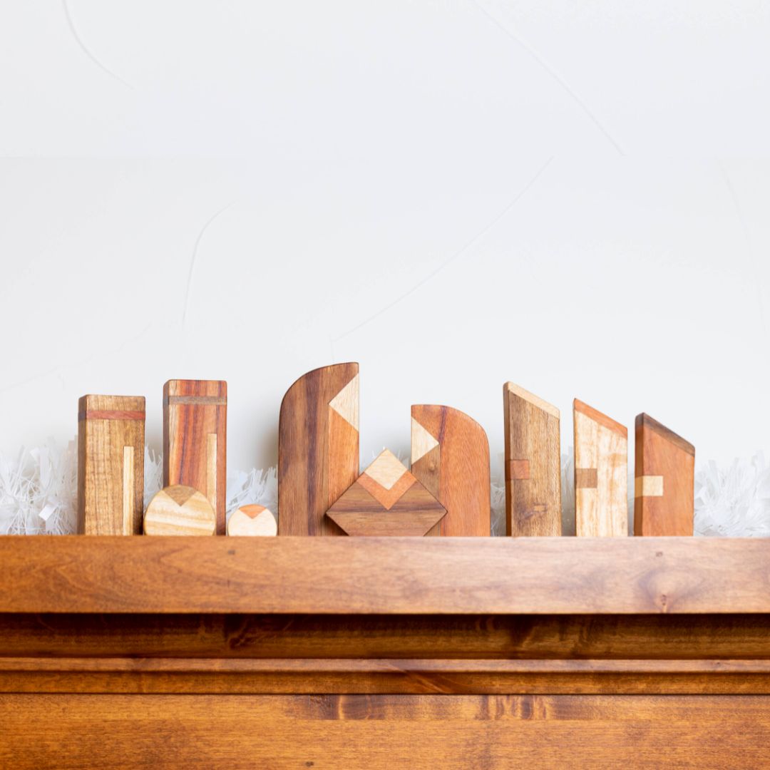 Modern Wood Nativity Scene - 10 piece - Sumiye Co