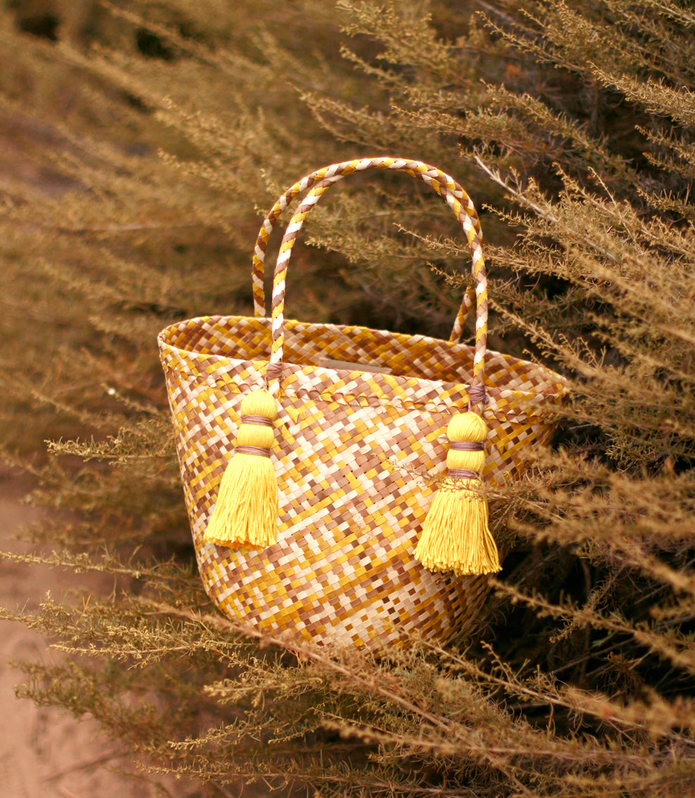 Coco Palm Straw Bag - Lemonade - Sumiye Co