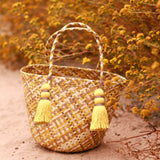 Coco Palm Straw Bag - Lemonade - Sumiye Co