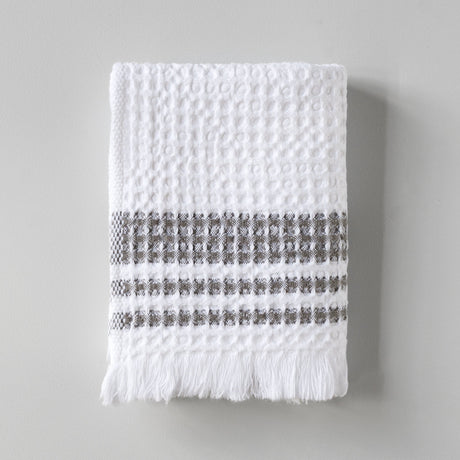 Organic Belgian Waffle Hand Towels (Set of 2)  - Ash - Sumiye Co