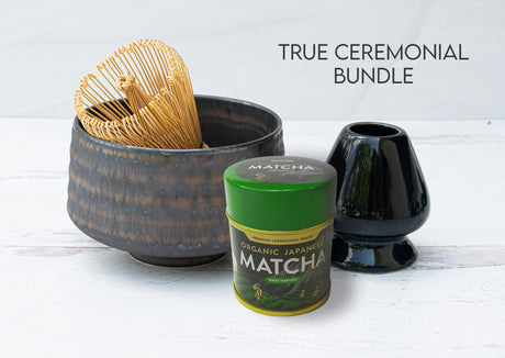 Juego de té matcha de cristal dorado Kaneni