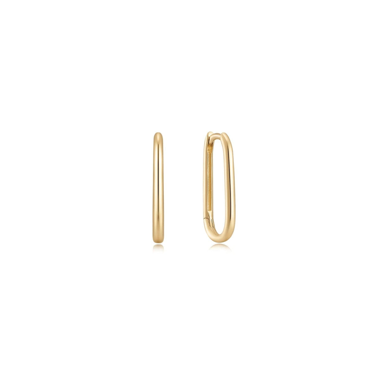 14k Gold Essential Oval Huggie Hoops - Sumiye Co