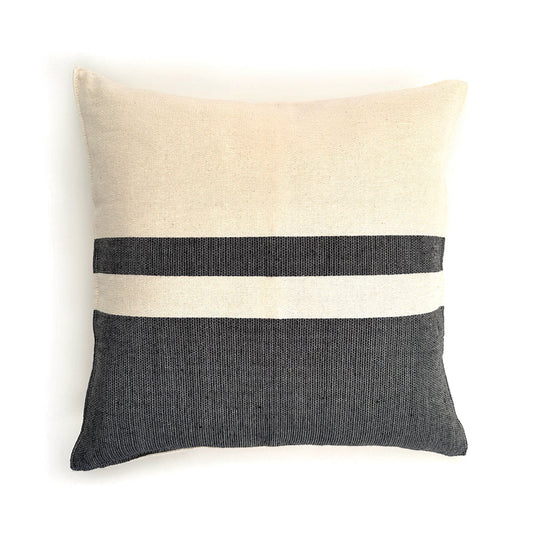 Nativa Woven Throw Pillow Cover - Natural & Black | Oaxaca - Sumiye Co