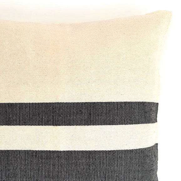 Nativa Woven Throw Pillow Cover - Natural & Black | Oaxaca - Sumiye Co