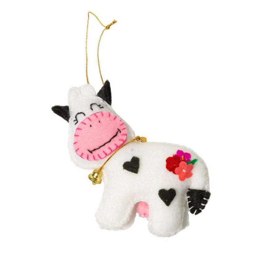 Felt Cow Ornament