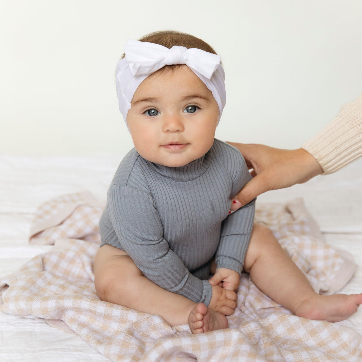 Checkered Knit Baby Blanket