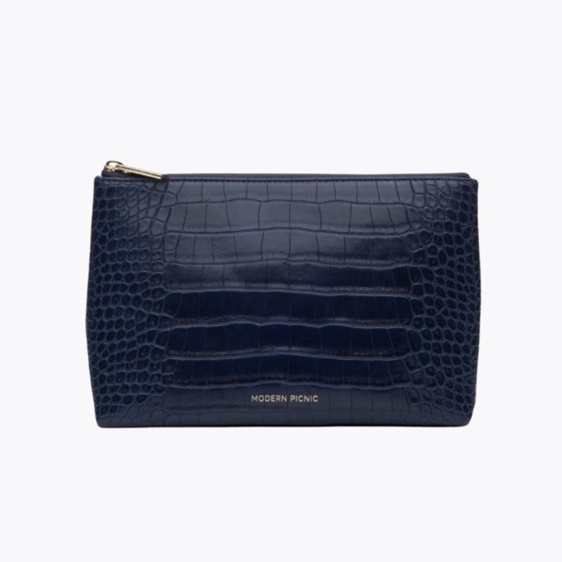 The Snacker - Navy Croc | Designer Lunch Bags & Totes