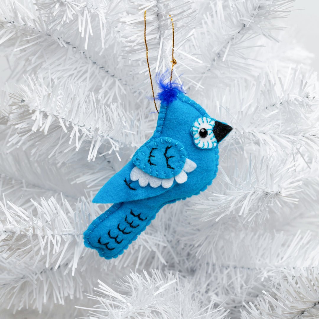 Felt Bluejay Ornament