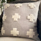 20" x 20" Punch Needle Naturals Throw Pillow Cover - Crosses - Sumiye Co