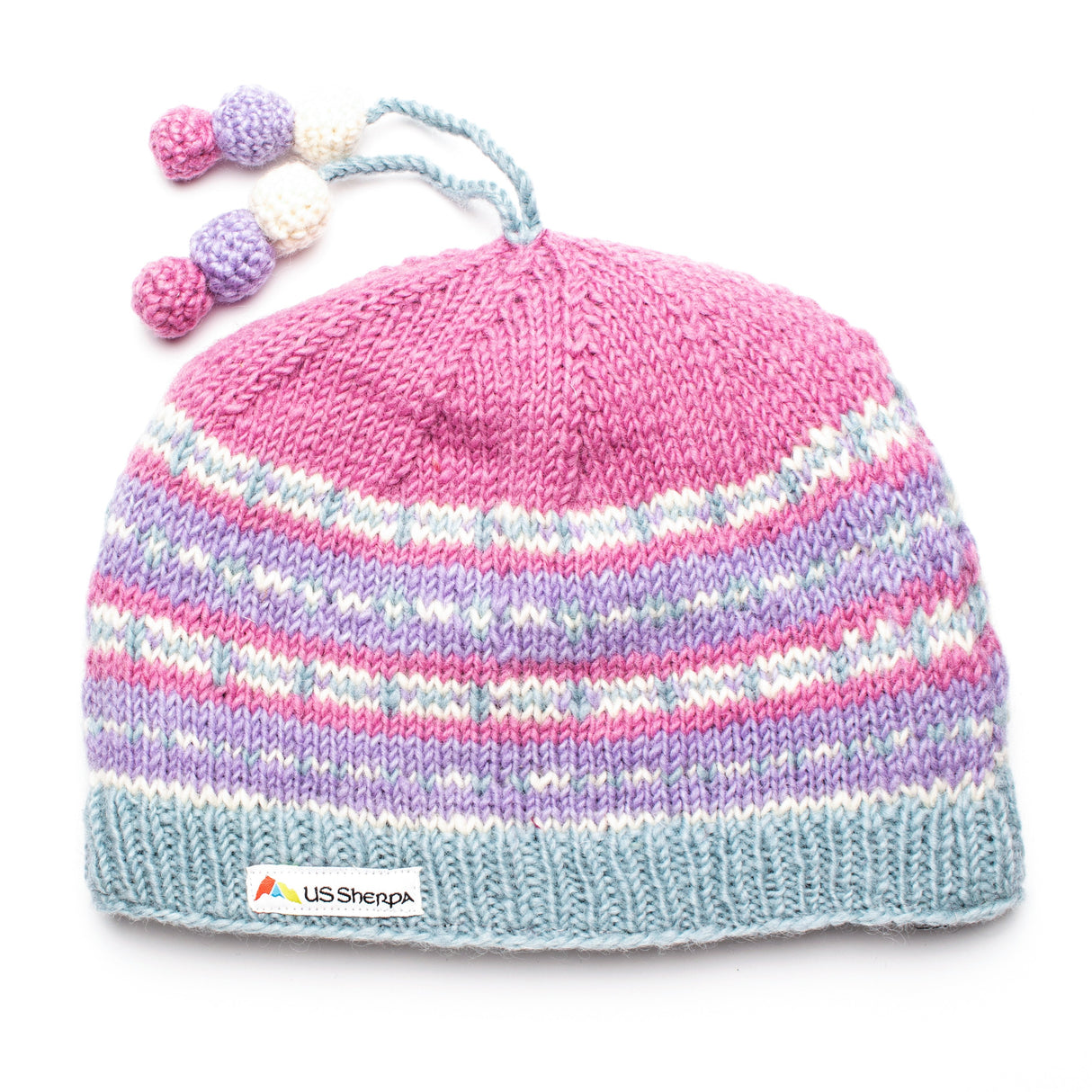 Thame Pom Tassel Hat Blue/Pink