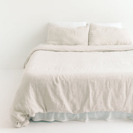 Linen Duvet Cover Set - Natural Chambray