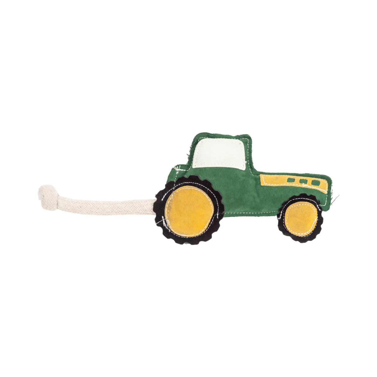 Vegan Leather Green Tractor Eco-Friendly Dog Toy - Non Toxic-1