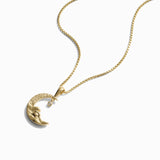 Diamond Moon Wave Necklace - Sumiye Co