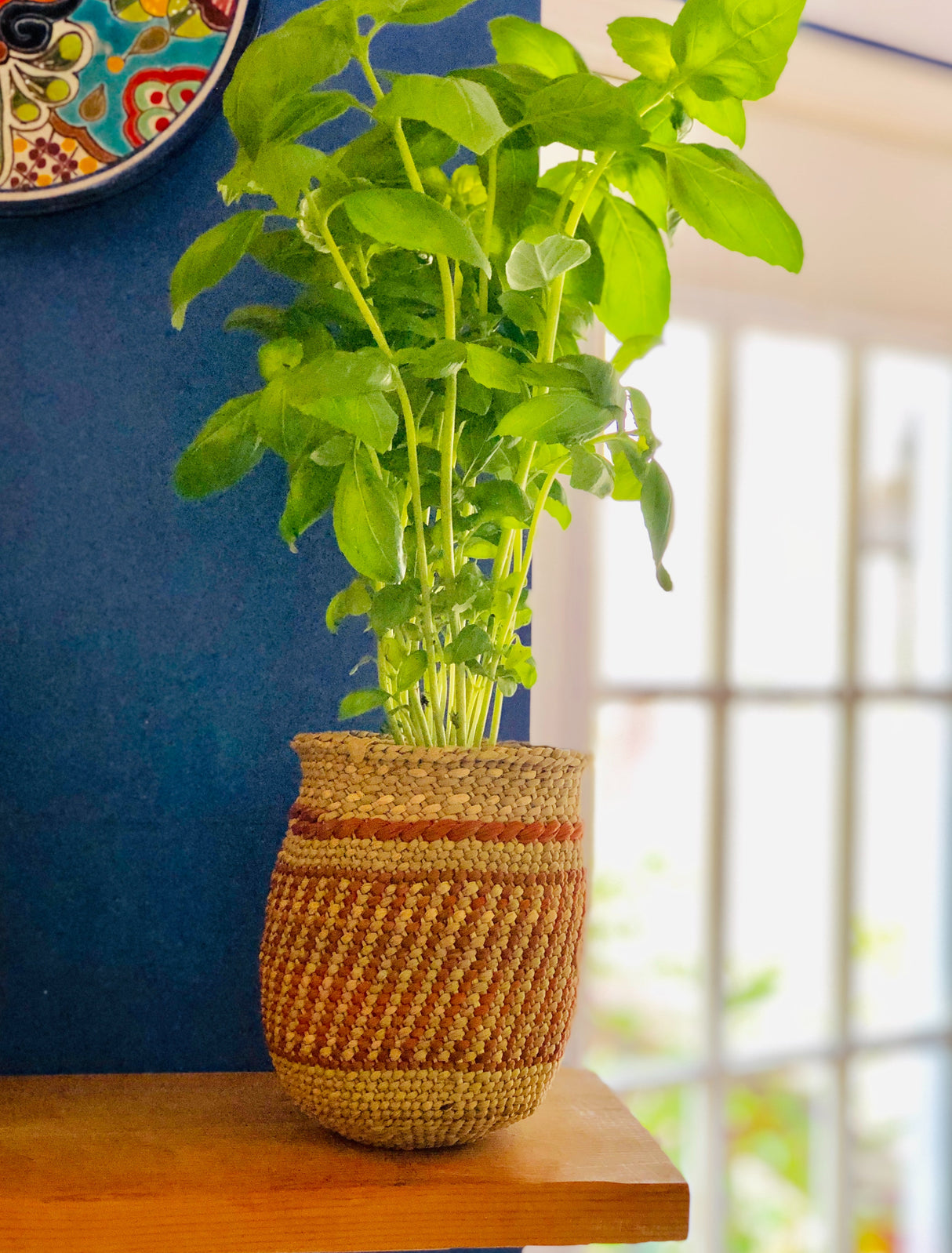 Iringa Baskets - Auburn Stripe  | Woven Milulu Grass - Africa - Sumiye Co