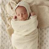 Organic Pointelle Baby Blanket + Hat Gift Set - Sumiye Co