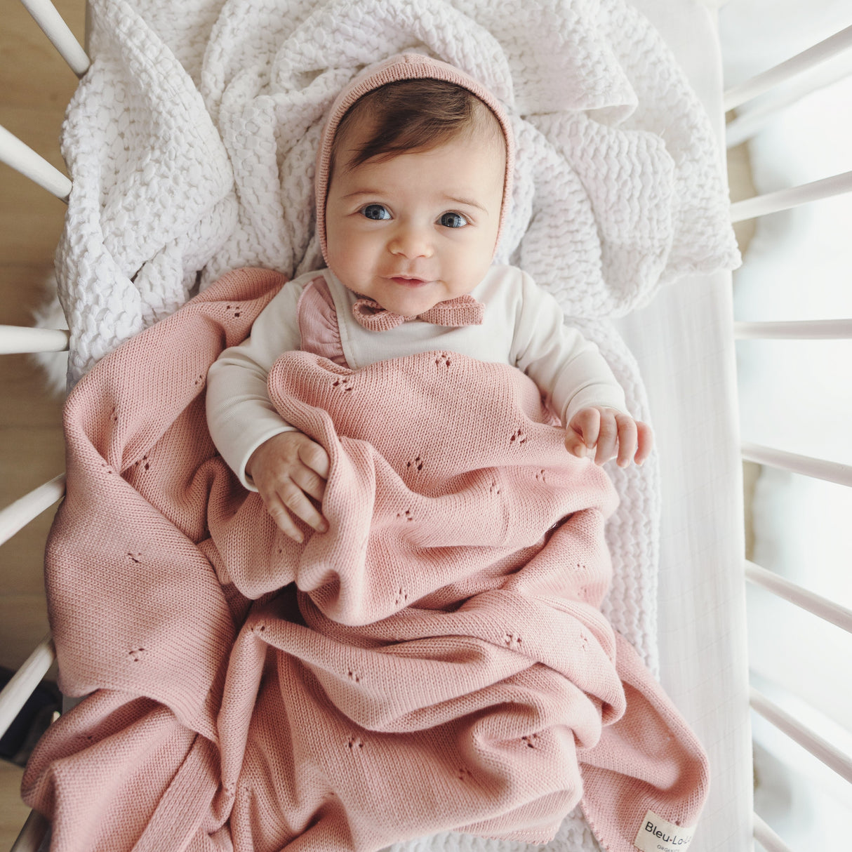 Organic Pointelle Knit Baby Blanket