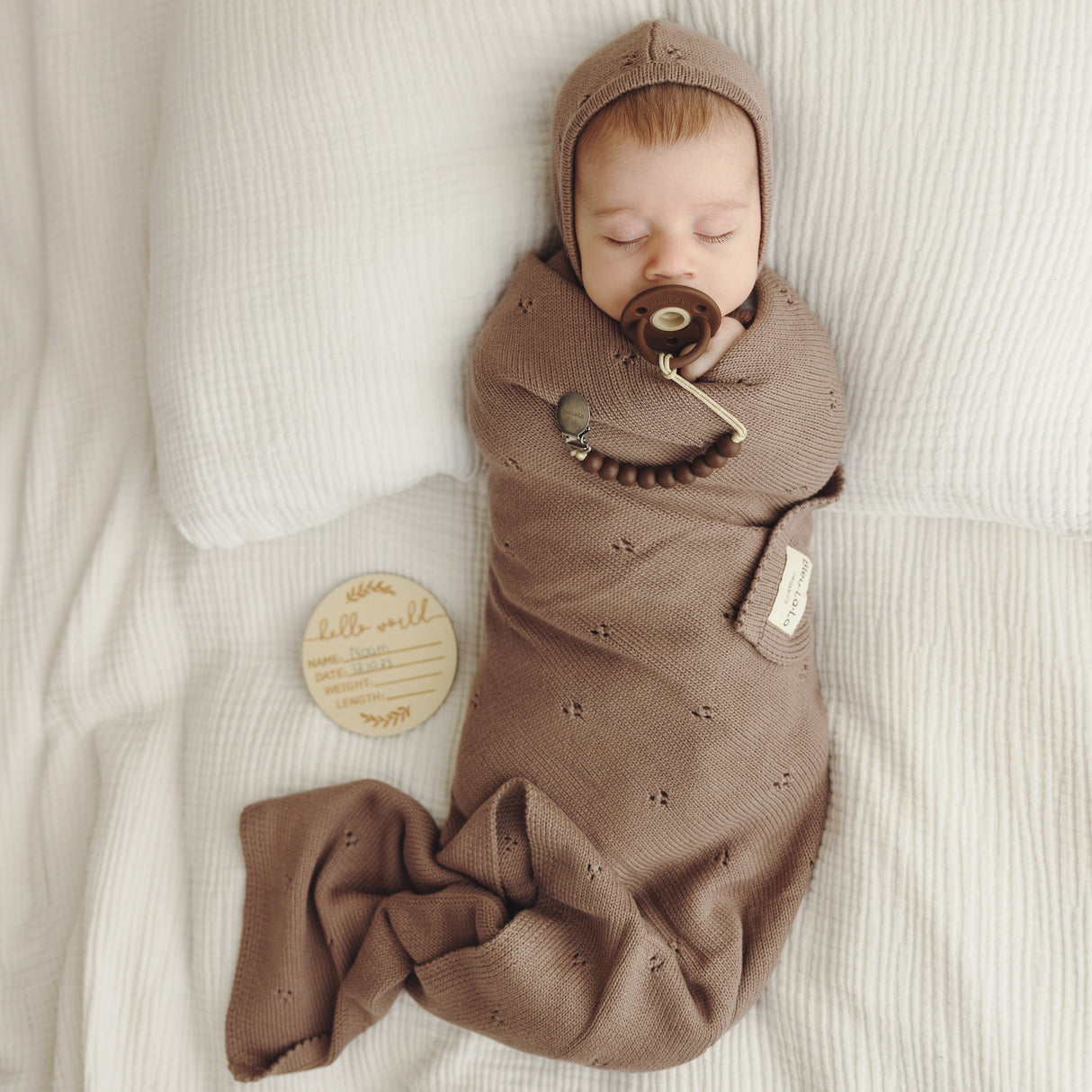 Organic Pointelle Baby Blanket + Hat Gift Set