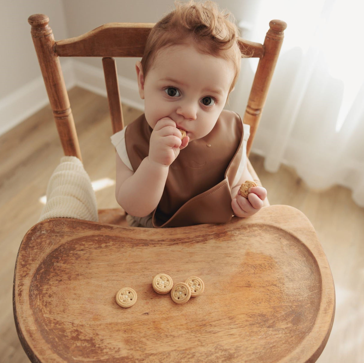 Classic - Set of Soft Vegan Leather Easy Clean Bibs 0-12 M