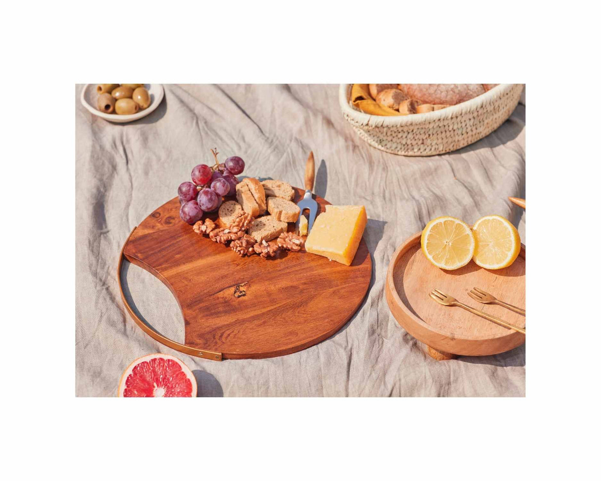 Handmade Wood Charcuterie Board - Round -  12 inches (Set of 2) by The Artisen - Sumiye Co