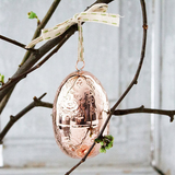 Copper Etched Bird & Floral Egg Ornaments (Set of 4) | Vintage French Inspired