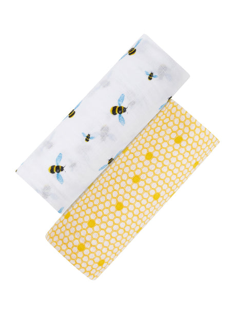 Organic Swaddle Set - Busy Bees (Bee & Hive)-0