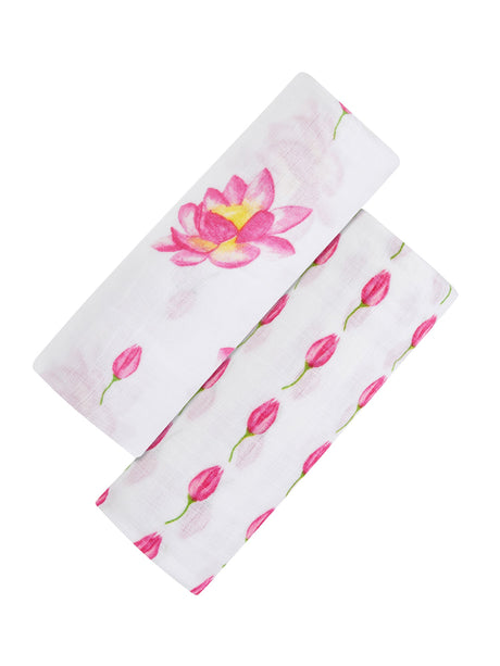 Organic Swaddle Set - Enchanted Garden (Magical Lotus & Flower Bud)-0