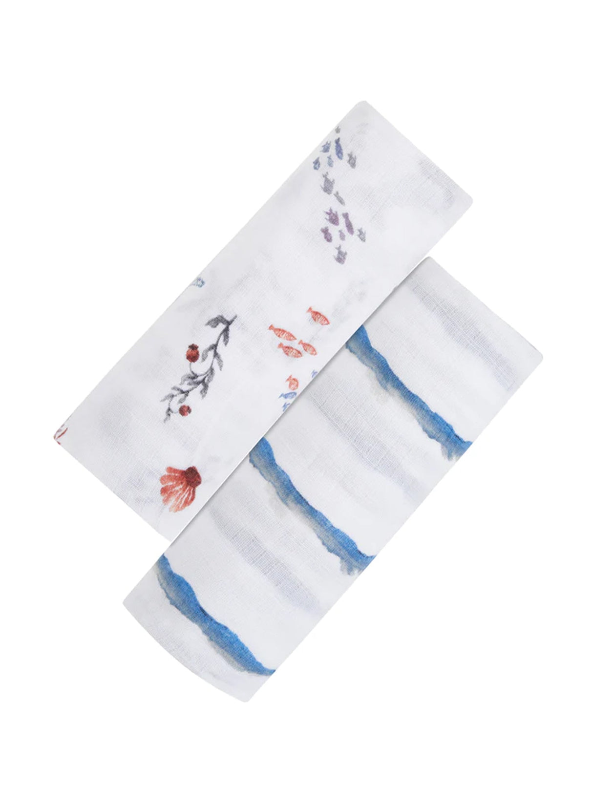 Organic Swaddle Set - Life's A Beach (Under The Sea & Blue Octopus Stripe)-0