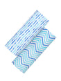 Organic Swaddle Set - Shades of Blue (Chevron & Dotty)-0