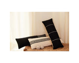 GoodWeave Certified Stripe Lumbar Wool Pillow - Black, 12x34 Inch by The Artisen - Sumiye Co