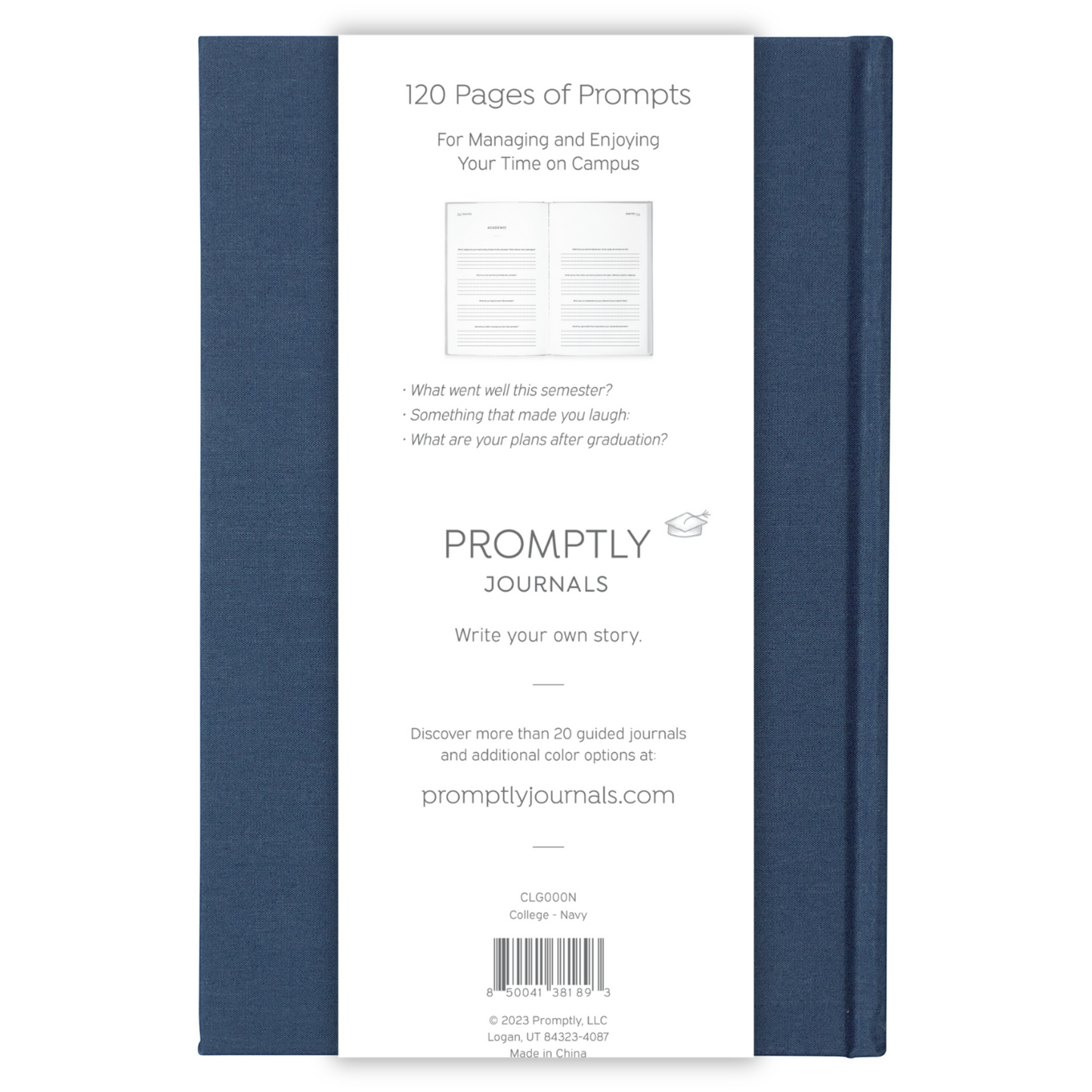 My College Journal: From First Day to Graduation (Navy) by Promptly Journals
