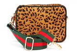 Leopard Print Leather Camera Crossbody Bag  | Ethically Sourced Hides