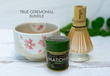 Juego de té matcha con flores beige | Ceremonia del té