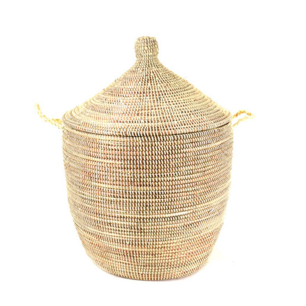 Dou Lid Storage Basket Monochrome Natural 23" x 18" - Sumiye Co