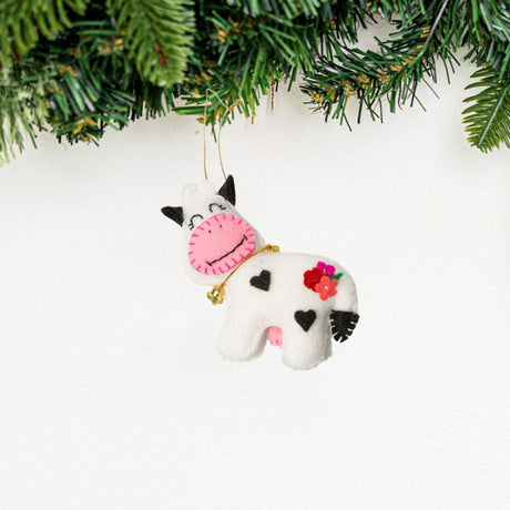 Felt Cow Ornament