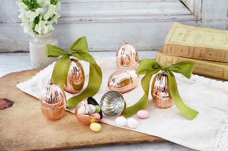 Copper Handmade Egg Ornaments Set/4 | Vintage Inspired - Sumiye Co