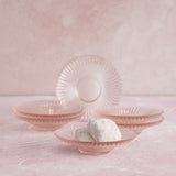 Pink Glass Small Plates - Set of 6