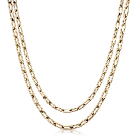 3.5mm Double Medium Link Chain Necklace - Sumiye Co